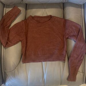 SHEIN Warm Brown Crew Neck Sweater